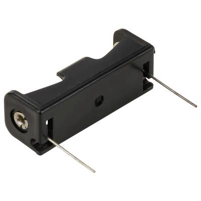 Plastikhalterung mit zwei Metallkontakten zur Aufnahme einer Knopfzelle.