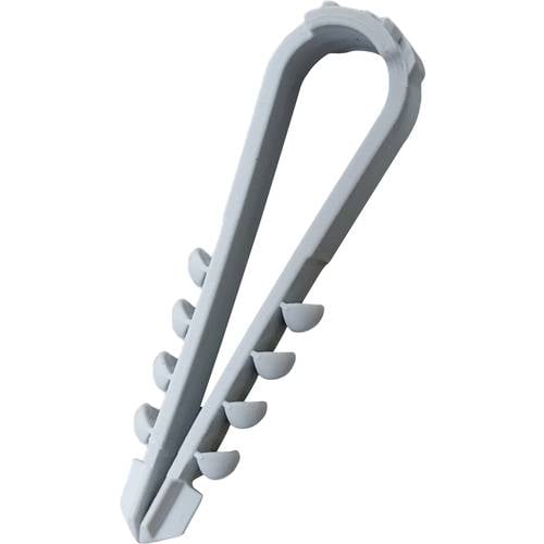 N & L Dübelklemmschelle 3-13mm Befestigungsschelle steckbar 500STN für Steckmontage im Mauerwerk, mit Steckdübel, UV-sta...