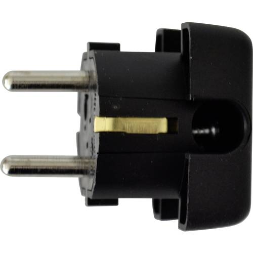 N & L 17839 Schutzkontakt-Flachstecker Kunststoff 230 V Schwarz