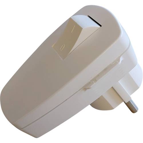 N & L 10231 Schutzkontakt-Winkelstecker Kunststoff mit Schalter 230 V Weiß
