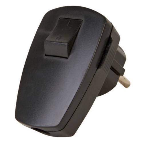 N & L 10233 Schutzkontakt-Winkelstecker Kunststoff mit Schalter 230 V Schwarz