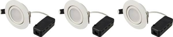 Sygonix SY-6610778  LED-Einbauleuchte 3er Set EEK: F (A - G) LED  5.5 W Weiß