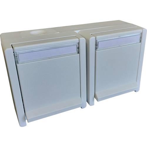 N & L 27752 Doppelsteckdose Komplett Aufputz Weiß 1 St.