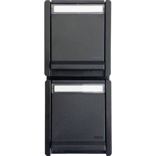 N & L 27653 Doppelsteckdose Komplett Aufputz Schwarz 1 St.