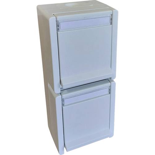 N & L 27753 Doppelsteckdose Komplett Aufputz Weiß 1 St.