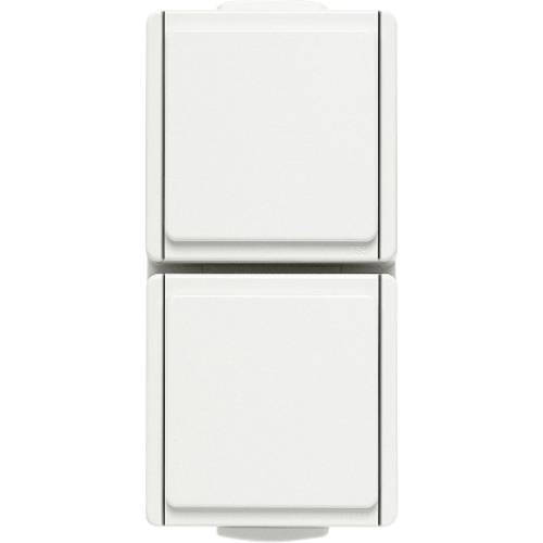 N & L 22563 Doppelsteckdose Komplett Aufputzdose Weiß 1 St.