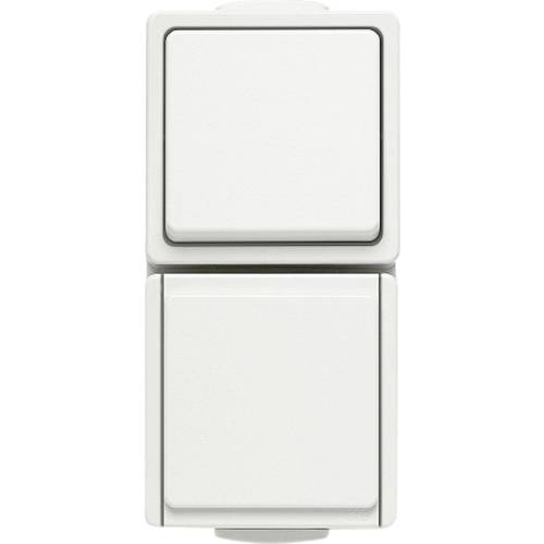 N & L 22534 Schalter/Steckdosen Kombination Komplett Aufputz Weiß 1 St.