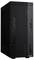 Ein schwarzer Desktop-PC-Tower mit vertikalen Lüftungsschlitzen, mehreren USB-Anschlüssen und einem Einschaltknopf vorne.