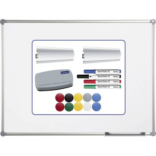 Maul Whiteboard Set Maulpro Komplett-Set (B x H) 120 cm x 90 cm Weiß kunststoffbeschichtet Hochformat, Querformat, Inkl....