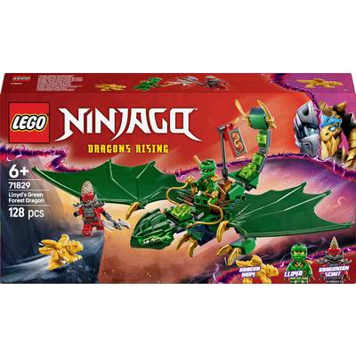 'NINJAGO Dragons Rising' LEGO-Set 71829 für Kinder ab 6 Jahren. Enthält grünen Drachen, Lloyd Minifigur und weitere Figuren.