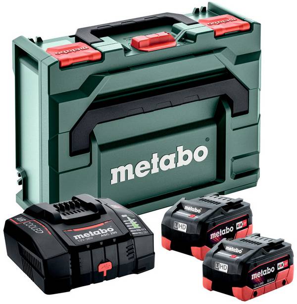 Metabo 685303000 Basic-Set 2x LiHD 8 Ah + ASC 290 + metaBOX 145 Werkzeug-Akku und Ladegerät  18 V 8 Ah LiHD