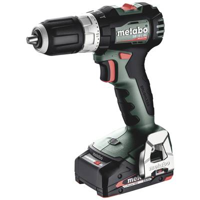 Akkuschrauber der Marke Metabo, Modell SB 18 L BL, in Schwarz und Grün mit rotem Akzent. Geeignet für Bohr- und Schraubarbeiten.