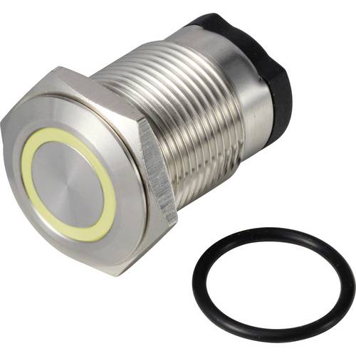 TRU COMPONENTS TC-13224172 ONPOW6316F-10ZE/Q/Y/12V/S Drucktaster 36 V DC/AC 2 A 1 x Aus/(Ein) rastend Gelb IP65 1 St.