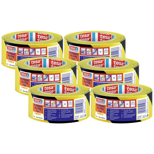 tesa 4169 04169-00063-94 Bodenmarkierungsband Schwarz/Gelb (L x B) 33 m x 50 mm 6 St.