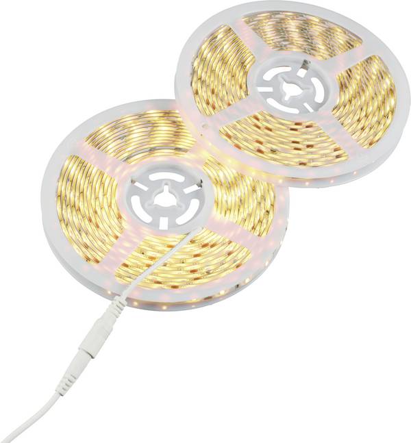 Sygonix  SY-6612924 LED-Streifen-Komplettset  mit Stecker/Buchse 12 V/DC 10 m Warmweiß  1 St.