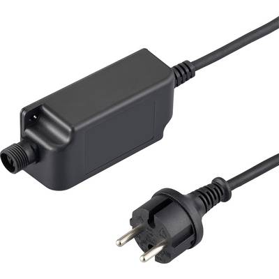 Ein schwarzes Netzteil mit Stecker und Kabel, entwickelt für elektrische Geräte.