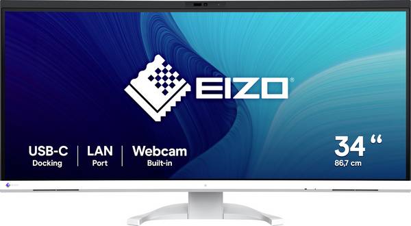 EIZO EV3450XC FlexScan LED-Monitor  EEK F (A - G) 86.6 cm (34.1 Zoll) 3440 x 1440 Pixel 21:9 5 ms DisplayPort, HDMI®, USB-A (USB 3.2 Gen 1), USB-C® (USB 3.2 Gen 1), RJ45, Kopfhörer (3.5 mm Klinke) IPS LED
