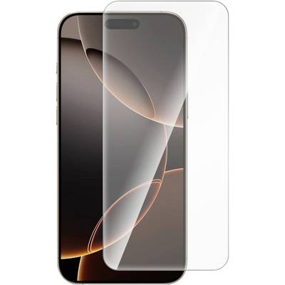 Ein Smartphone mit einem Displayschutz. Das Display zeigt ein abstraktes, kreisförmiges Muster in Dunkelbraun und Schwarz.