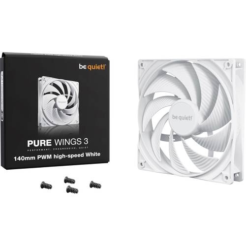 BeQuiet PURE WINGS 3 White 140mm PWM high-speed PC-Gehäuse-Lüfter Weiß (B x H x T) 140 x 25 x 140 mm