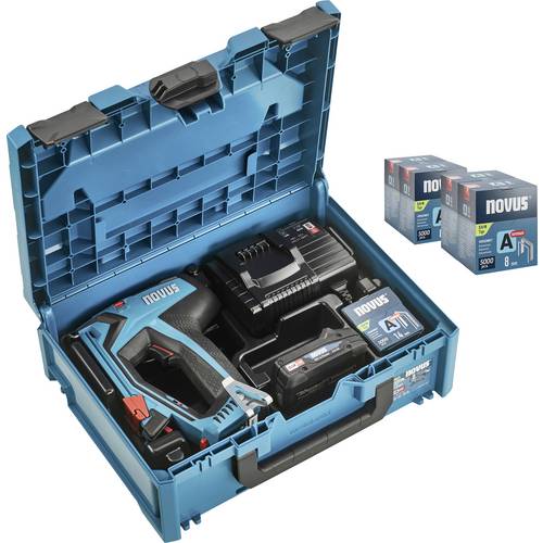 Thumbnail - Novus Tools J-550 031-0375 Akkutacker Klammerntyp Typ 37, Typ 53 Klammernlänge 6 - 14 mm inkl. Akku, inkl. Ladegerät, in...