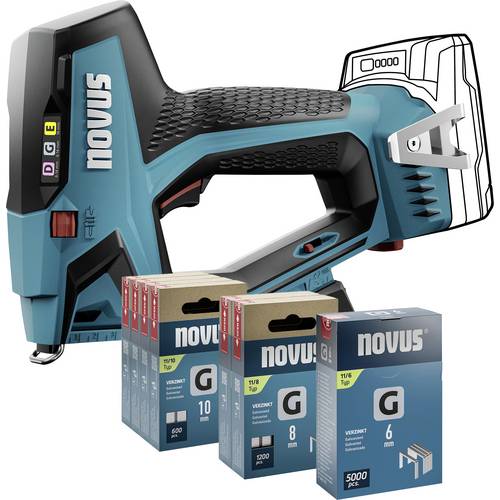 Thumbnail - Novus Tools J-551 031-0374 Akkutacker Klammerntyp Typ 11, Typ 53F Klammernlänge 6 - 14 mm ohne Akku, ohne Ladegerät