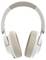 Kabellose Over-Ear-Kopfhörer in Weiß und Beige, frontalansicht.