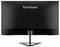 Der Monitor zeigt die Rückseite eines schwarzfarbenen Bildschirms mit dem Markennamen 'ViewSonic' zentral platziert.