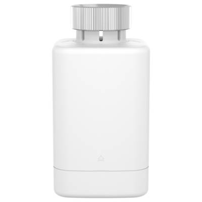 Weiße rechteckige Flasche mit geriffeltem Deckel.