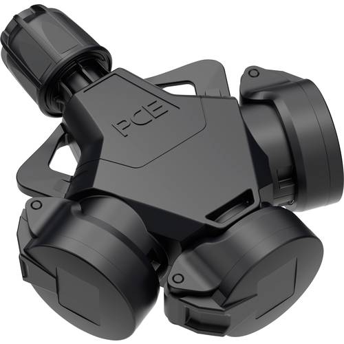 PC Electric 253842-ss 3fach-Kupplung Vollgummi mit Spannungsanzeige 250 V Schwarz IP54