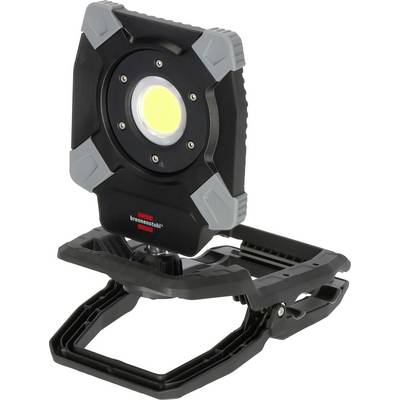 Tragbare LED-Arbeitsleuchte mit verstellbarem Ständer und Griff auf weißem Hintergrund