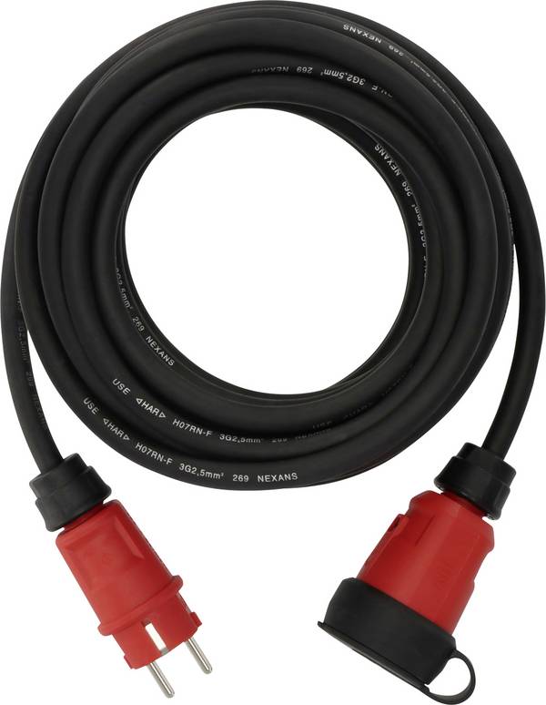 Brennenstuhl 9162100110 Strom Verlängerungskabel  16 A Schwarz, Rot 10 m H07RN-F 3G 2,5 mm²