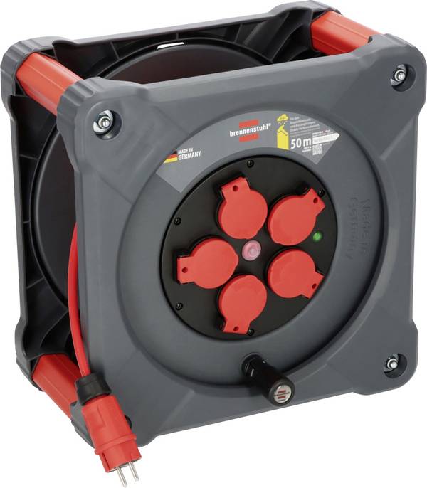 Brennenstuhl 9201500210 Kabeltrommel 50 m Rot Schutzkontakt-Stecker