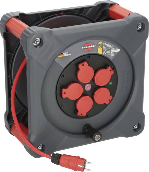 Brennenstuhl 9202330210 Kabeltrommel 33 m Rot Schutzkontakt-Stecker