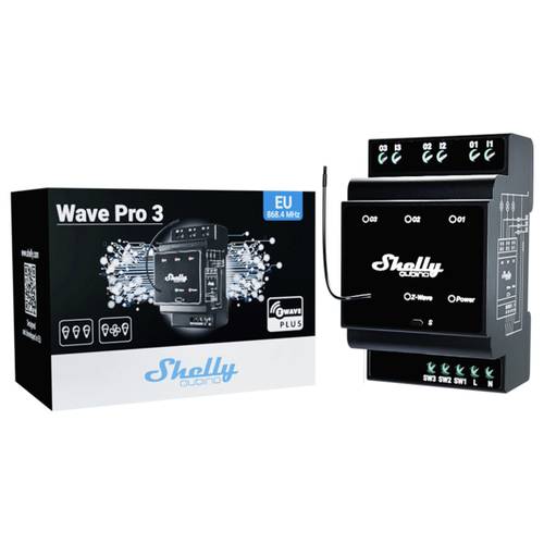 Shelly Shelly Wave PRO 3 Hutschienenrelais Z-Wave