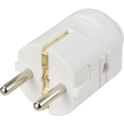 Sygonix SY-6618460 Schutzkontaktstecker Polypropolene (PP) 250 V/AC Weiß