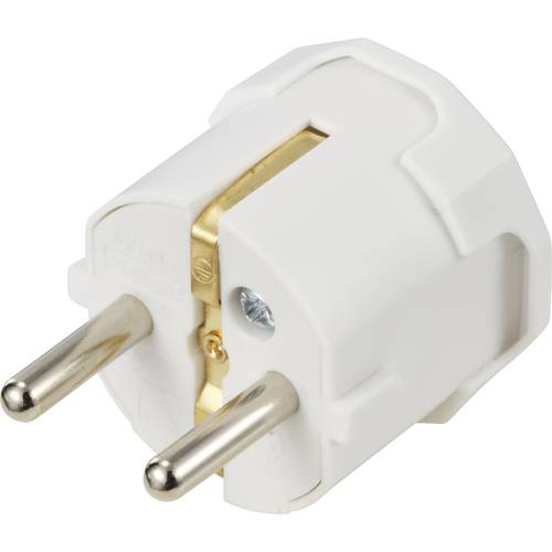 Sygonix SY-6618466 Schutzkontaktstecker Polypropolene (PP) 250 V/AC Weiß