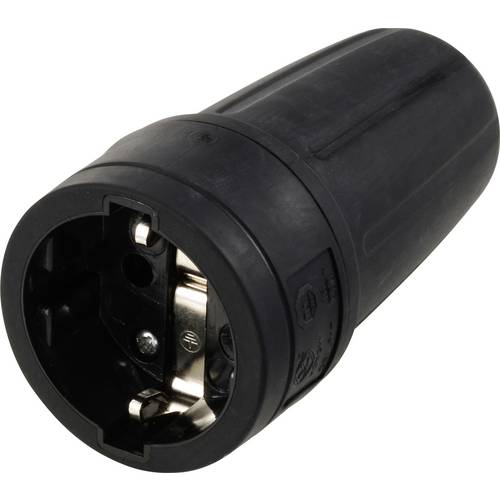 Sygonix SY-6618472 Schutzkontaktkupplung TPE 250 V/AC Schwarz