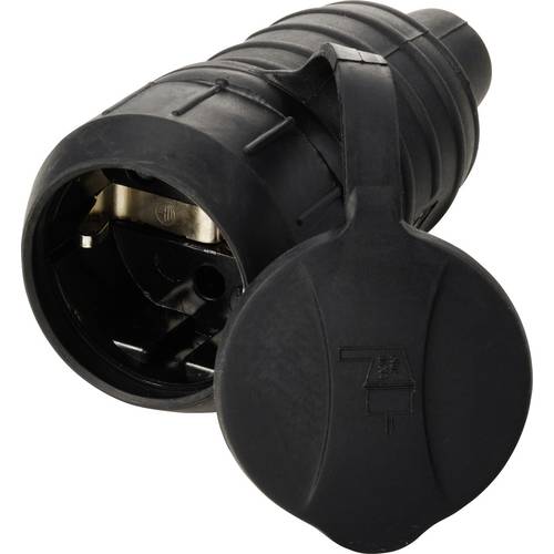 Sygonix SY-6618474 Schutzkontaktkupplung TPE 250 V/AC Schwarz IP44