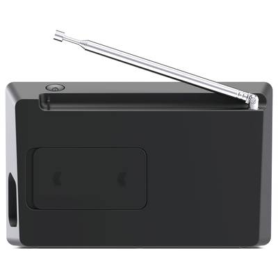Ein schwarzes Gerät mit ausziehbarer Antenne.