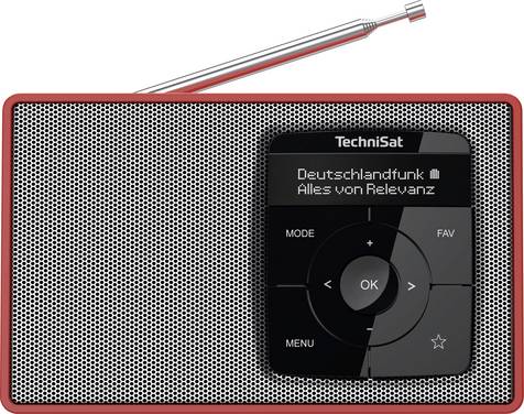 TechniSat DIGITRADIO 2 Tischradio DAB+, UKW DAB+, UKW, Bluetooth®  Weckfunktion Rot-Silber