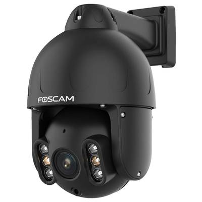 'Foscam' Überwachungskamera mit schwenkbarem Design, montiert an einer Wandhalterung.