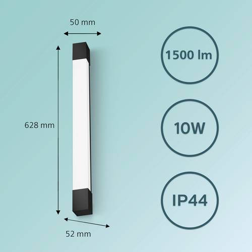 Thumbnail - Philips Rover 8720169300293 LED-Bad-Deckenleuchte 10 W Warmweiß Schwarz
