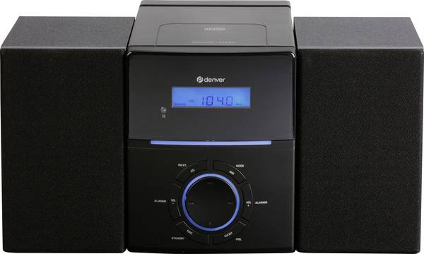 Denver MCA-240 Stereoanlage AUX, CD, UKW, Weckfunktion, Inkl. Fernbedienung 2 x 20 W Schwarz
