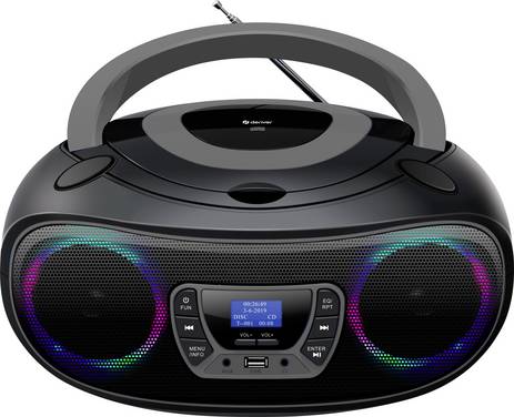 Denver TDB-212GR CD-Radio DAB+, DAB, FM AUX, USB, Bluetooth®, CD Schwarz, Grau