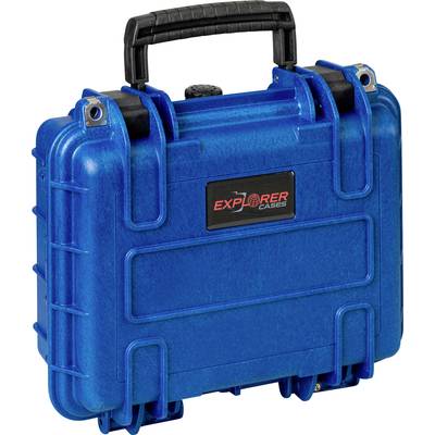 Blauer, robuster Schutzkoffer mit schwarzem Griff. Geeignet für Transport und Aufbewahrung empfindlicher Geräte.