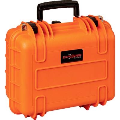 Orangefarbener, robuster Schutzkoffer mit schwarzem Tragegriff, geeignet für den sicheren Transport empfindlicher Geräte.