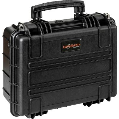 Schwarzer, robuster Hartschalenkoffer mit Griff, geeignet für sicheren Transport von empfindlichem Equipment.