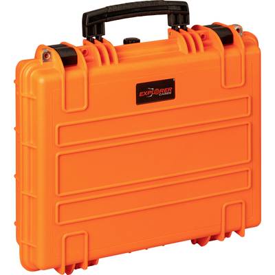 Ein robuster orangefarbener Hartschalenkoffer, geeignet für sicheren Transport.