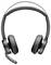 Ein schwarzes Over-Ear-Headset mit gepolstertem Kopfbügel und Mikrofonarm, geeignet für Telefon- oder Computerkommunikation.