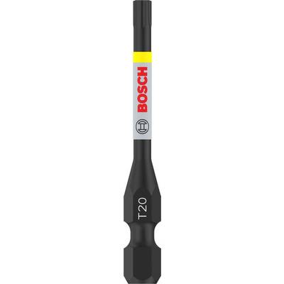 'Stern T20' Schraubendrehereinsatz von Bosch, schwarz, längliche Form, Detailansicht des Werkzeugs.
